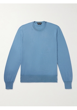 TOM FORD - Slim-Fit Sea Island Cotton Sweater - Men - Blue - IT 44