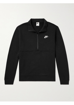 Nike - Sportswear Club Logo-Embroidered Cotton-Blend Jersey Half-Zip Sweatshirt - Men - Black - XS