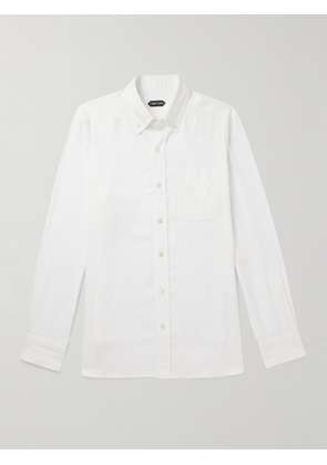 TOM FORD - Button-Down Collar Lyocell-Poplin Shirt - Men - White - EU 39