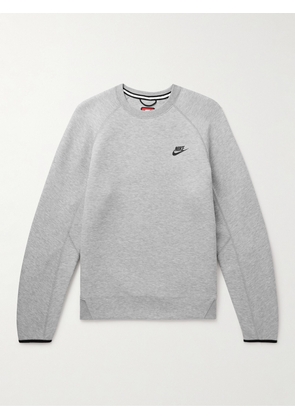 Nike - Logo-Print Cotton-Blend Tech Fleece Sweatshirt - Men - Gray - XS