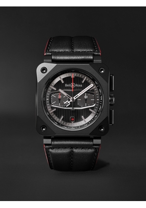 Bell & Ross - BR 03-94 BLACKTRACK Limited Edition Automatic Chronograph 42mm Ceramic and Leather Watch, Ref. No. BR0394-BTR-CE/SCA - Men - Black