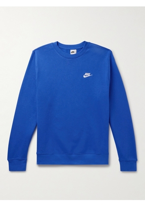 Nike - Sportswear Club Logo-Embroidered Cotton-Blend Tech Fleece Sweatshirt - Men - Blue - XS