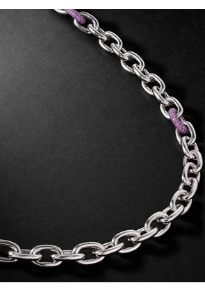 PATTARAPHAN - Sterling Silver Amethyst Chain Necklace - Men - Silver
