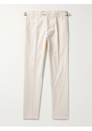 Saman Amel - Straight-Leg Pleated Cotton-Corduroy Trousers - Men - Neutrals - IT 46