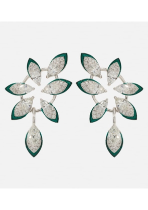 Kamyen The Leaf 18kt white gold earrings with diamonds