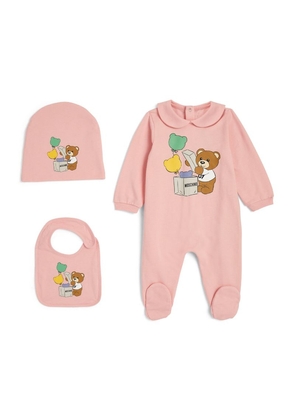 Moschino Kids Teddy Bear All-In-One, Bib And Beanie Set (1-9 Months)