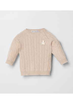 Brunello Cucinelli Kids Cashmere Cable-Knit Sweater