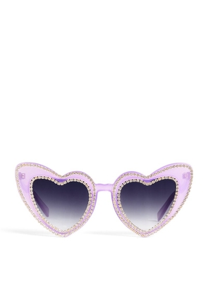 Bari Lynn Embellished Heart Sunglasses