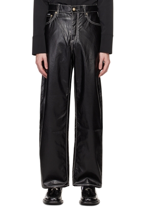 EYTYS Black Benz Faux-Leather Trousers