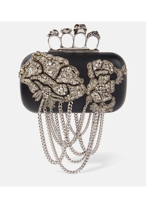 Alexander McQueen Knuckle Small embellished leather clutch