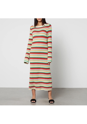 Kitri Nadine Striped Crocheted Midi Dress - XS