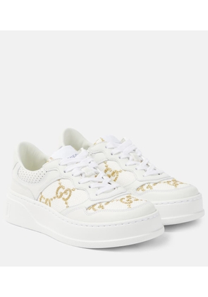 Gucci GG leather-trimmed sneakers