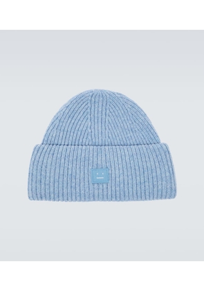 Acne Studios Face ribbed-knit wool beanie
