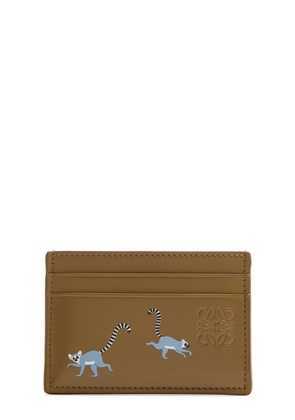 Loewe X Suna Fujita Printed Leather Card Holder - Brown