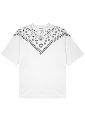 Marcelo Burlon Bandana-print Cotton T-shirt - White And Black - M