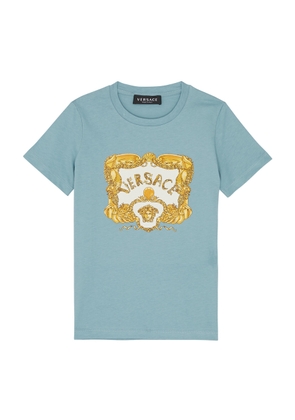 Versace Kids Logo-print Cotton T-shirt (4-6 Years) - Blue