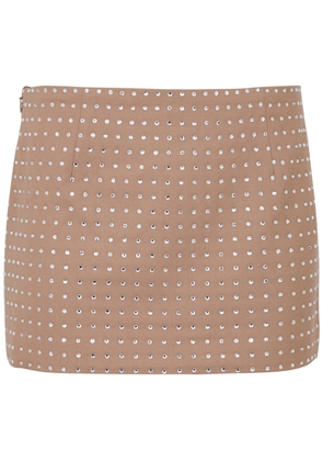 DE LA Vali Isidora Crystal-embellished Mini Skirt - Beige - 6 (UK6 / XS)