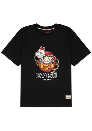 Evisu Printed Cotton T-shirt - Black - M