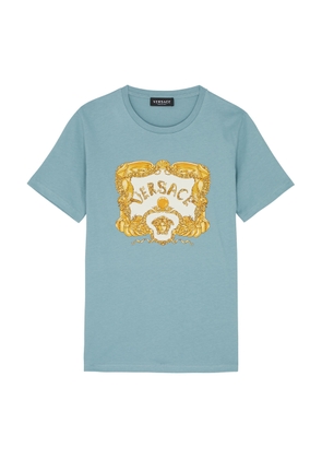 Versace Kids Logo-print Cotton T-shirt (8-14 Years) - Blue - 12 Years