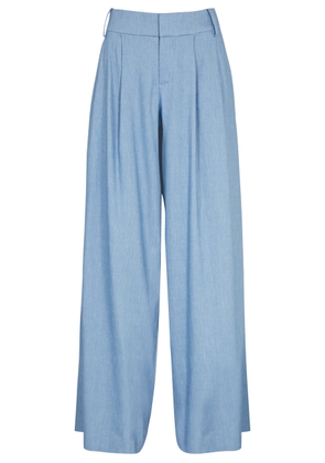 Alice + Olivia Scarlet Wide-leg Linen-blend Trousers - Chambray - 10