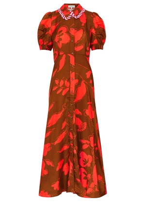 Lee Mathews Carmen Floral-print Maxi Dress - Brown - 1
