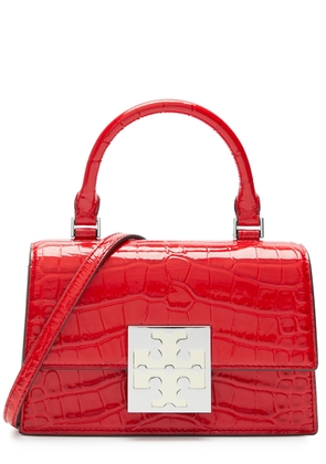 Tory Burch Bon Bon Crocodile-effect Leather top Handle bag - Red