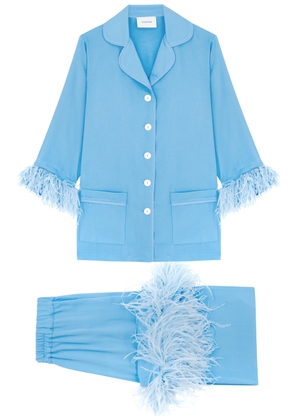 Sleeper Party Feather-trimmed Pyjama set - Blue - S