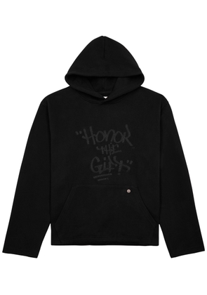 Honor The Gift Script Hooded Cotton Sweatshirt - Black - XL