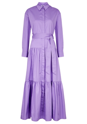 Evi Grintela Thea Cotton-poplin Maxi Shirt Dress - Purple - L