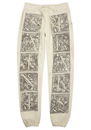 Saint Mxxxxxx Tears Printed Distressed Cotton Sweatpants - Grey - XL