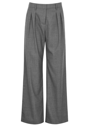 Aexae Wide-leg Wool Trousers - Grey - XS (UK 6 / XS)