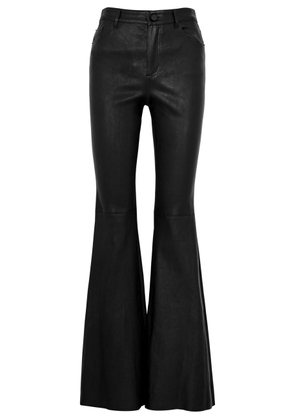 Alice + Olivia Brent Flared Leather Trousers - Black - 6 (UK 10 / S)