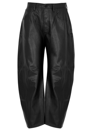 Free People Lucky You Barrel-leg Faux-leather Trousers - Black - 24 (W24 / UK 4 / Xxs)