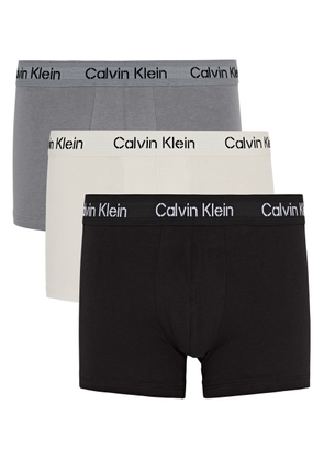 Calvin Klein Logo Stretch-cotton Trunks - set of Three - Black - S