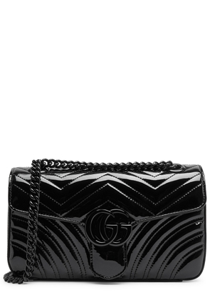 Gucci GG Marmont 2.0 Patent Leather Shoulder Bag, Leather Bag, Black