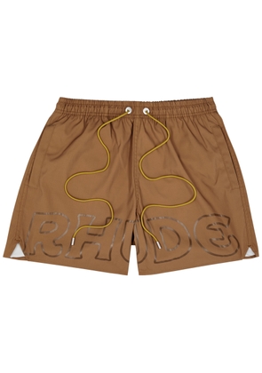 Rhude Logo-print Shell Swim Shorts - Camel