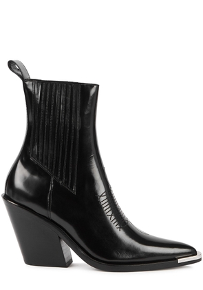 Rabanne Santiag 90 Black Leather Ankle Boots - 6
