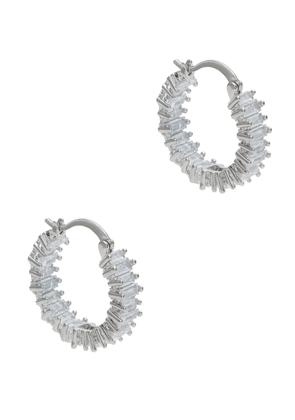 Fallon Crystal-embellished Hoop Earrings - Silver - One Size
