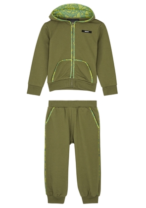 Versace Kids Hooded Cotton Tracksuit - Green