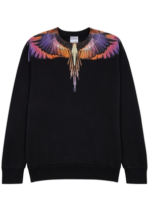 Marcelo Burlon Icon Wings Printed Cotton Sweatshirt - Black - M