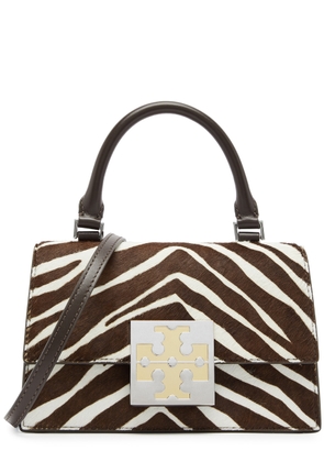 Tory Burch Bon Bon Mini Zebra Calf-hair top Handle bag - Multicoloured