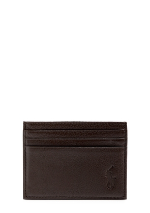 Polo Ralph Lauren Logo Leather Card Holder - Brown