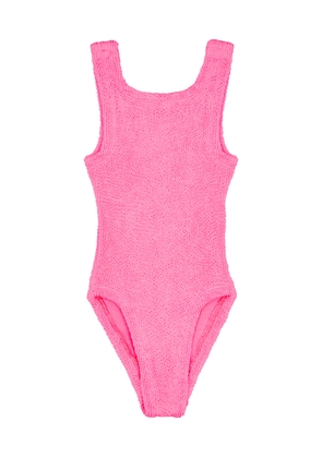 Hunza G Kids Alva Seersucker Swimsuit - Pink