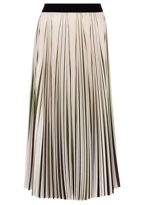 Max Mara Weekend Paniere Striped Pleated Chiffon Midi Skirt - Green - XS