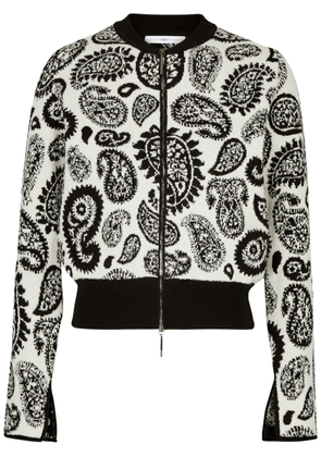 High Heyday Paisley-intarsia Knitted Cardigan - Black And White - M