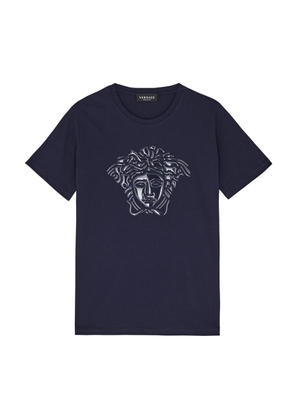 Versace Kids Medusa-appliqué Cotton T-shirt (8-14 Years) - Navy - 10 Years