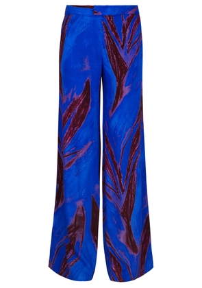 Louisa Ballou Printed Wide-leg Jersey Trousers, Trousers, Printed, S - Violet - S