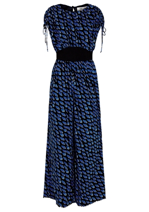 Diane Von Furstenberg Andra Printed Tulle Jumpsuit - Blue - S
