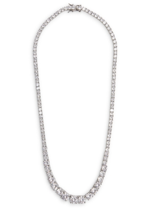 Fallon Monaco Riviere Crystal-embellished Necklace - Silver - One Size