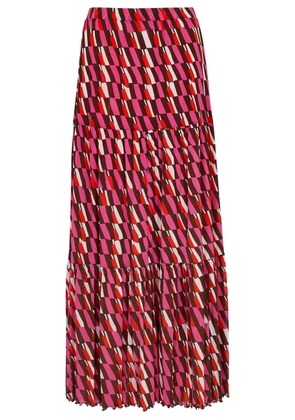 Diane Von Furstenberg Austria Printed Reversible Tulle Skirt - Pink - XL